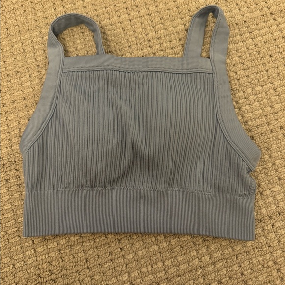 Aerie Ribbed Seamless High Neck Longline Bralette - Picture 2 of 4